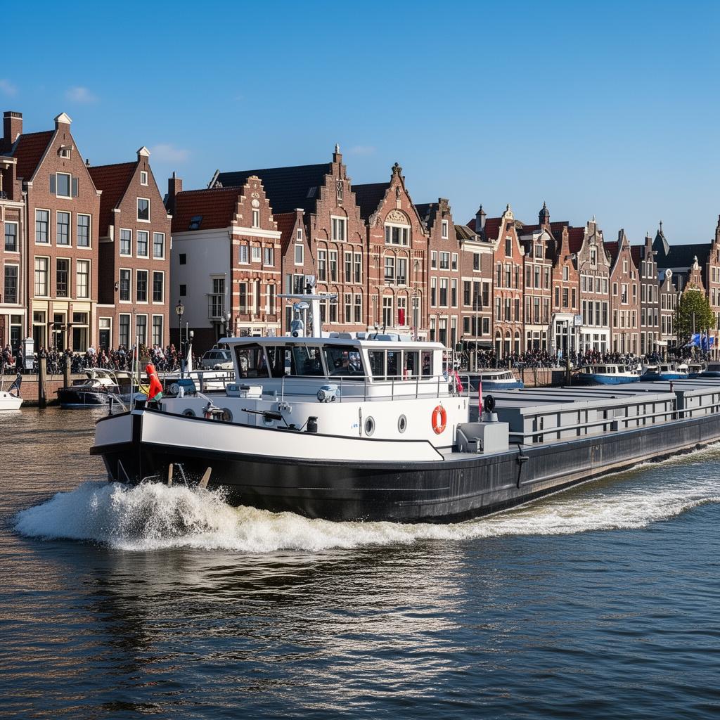 Binnenvaartschip op het water